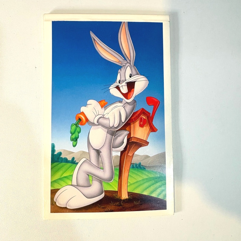 Vintage 1997 Bugs Bunny USPS Stamp Postcard Booklet Looney Tunes Warner Bros